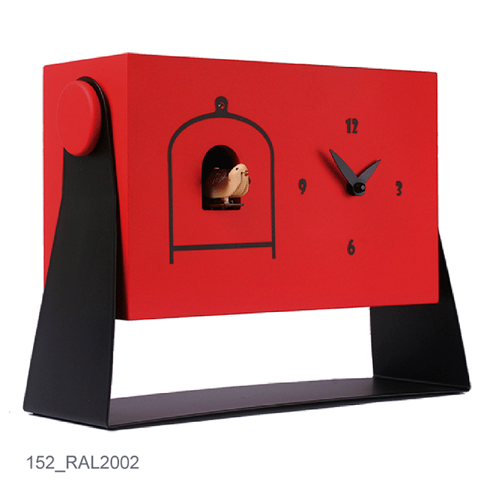 Moderne koekoeksklok Pirondini Cucù Mi Dondolo 22cm Rood