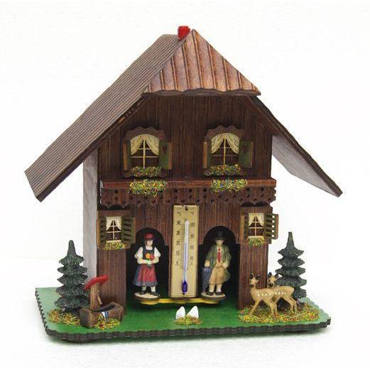 Houten weerhuisje 23cm Chalet-Koekoeksklokonline.nl