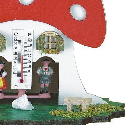 Houten Weerhuisje Paddenstoel 15cm-Koekoeksklokonline.nl