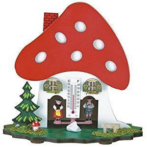 Houten Weerhuisje Paddenstoel 15cm-Koekoeksklokonline.nl
