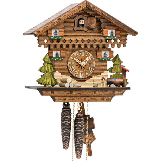 Koekoeksklok Chaletstijl 1-daags uurwerk Hekas 24cm-Koekoeksklokonline.nl