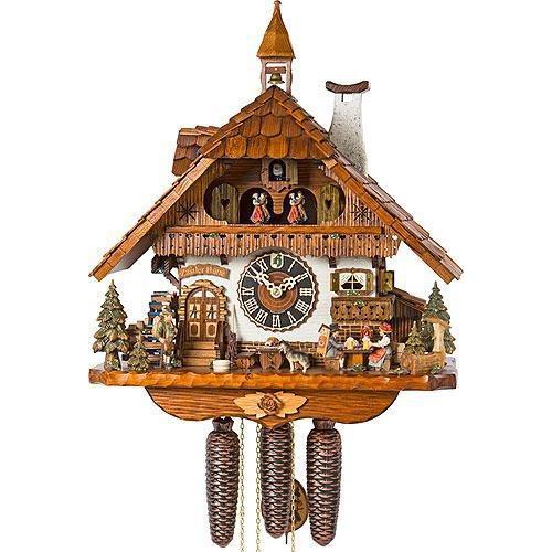 Koekoeksklok Chaletstijl 8-daags Hönes 51cm-Koekoeksklokonline.nl