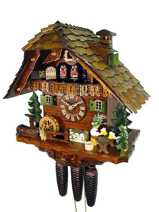 Koekoeksklok met Bierdrinkers & muziek 8-daags August Schwer 40cm-Koekoeksklokonline.nl