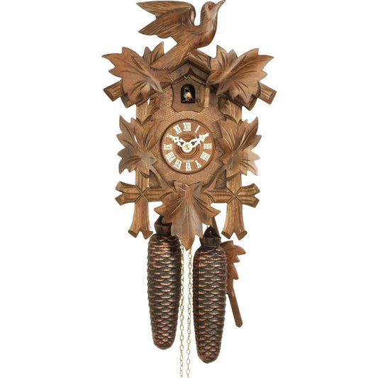 Koekoeksklok met bladeren 8-daags uurwerk Hekas 30cm-Koekoeksklokonline.nl