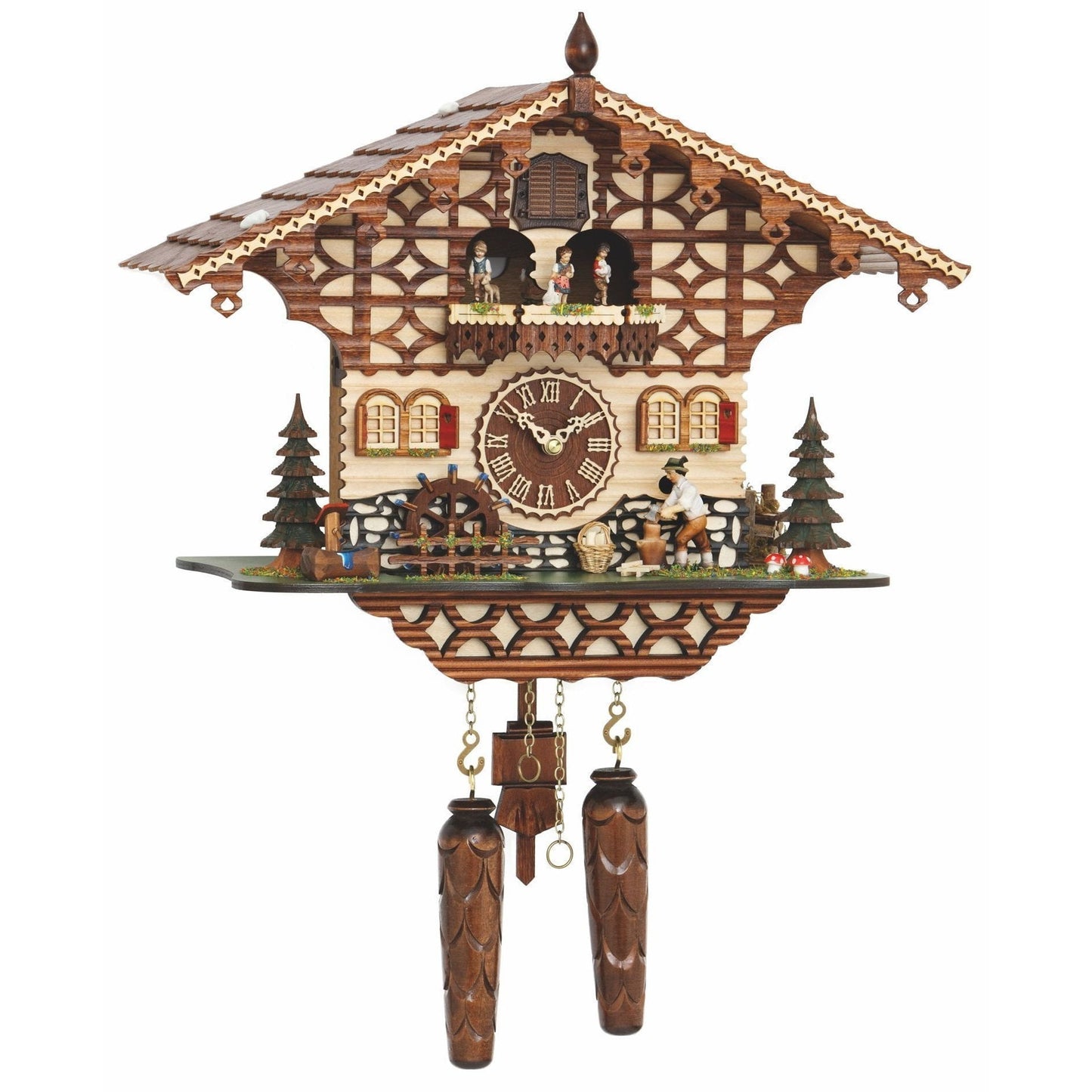 Koekoeksklok met dansers & muziek Quartz uurwerk Trenkle Uhren 43cm-Chalet Style-Koekoeksklok Online