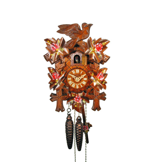 Koekoeksklok met handgeschilderde rozen 1-daags August Schwer 24cm-Koekoeksklokonline.nl