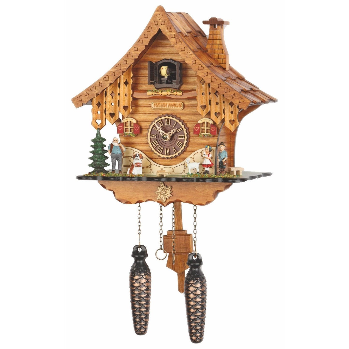 Koekoeksklok met hond & muziek Quartz uurwerk Trenkle Uhren 25cm-Chalet Style-Koekoeksklok Online