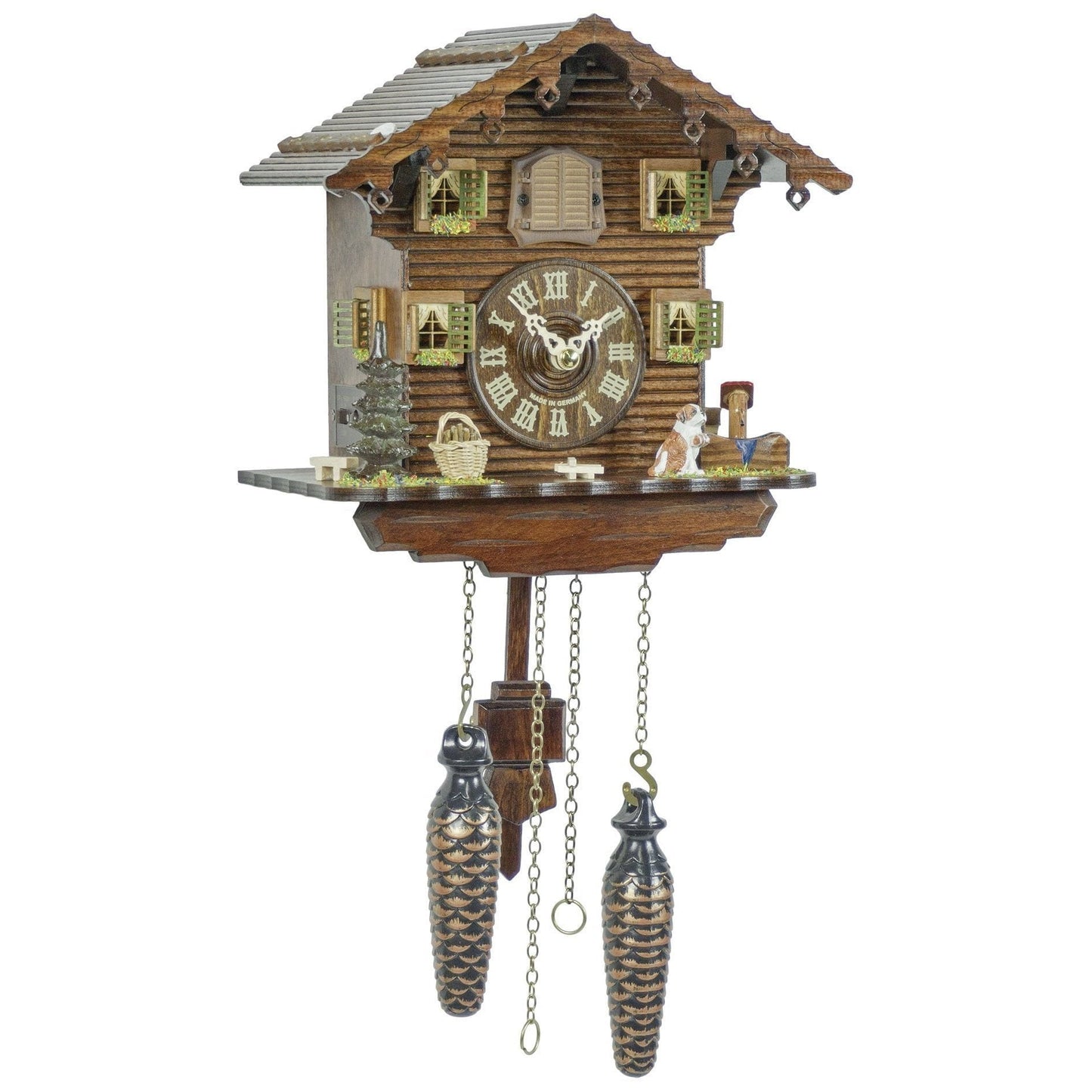 Koekoeksklok met hond Quartz uurwerk Trenkle Uhren 23cm-Chalet Style-Koekoeksklok Online