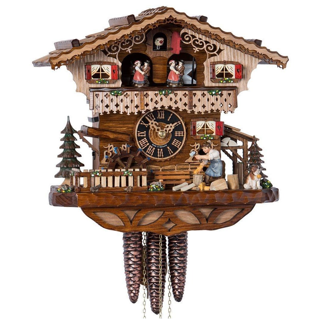 Koekoeksklok met Houthakker en muziek 1-daags Hönes 29cm-Koekoeksklokonline.nl