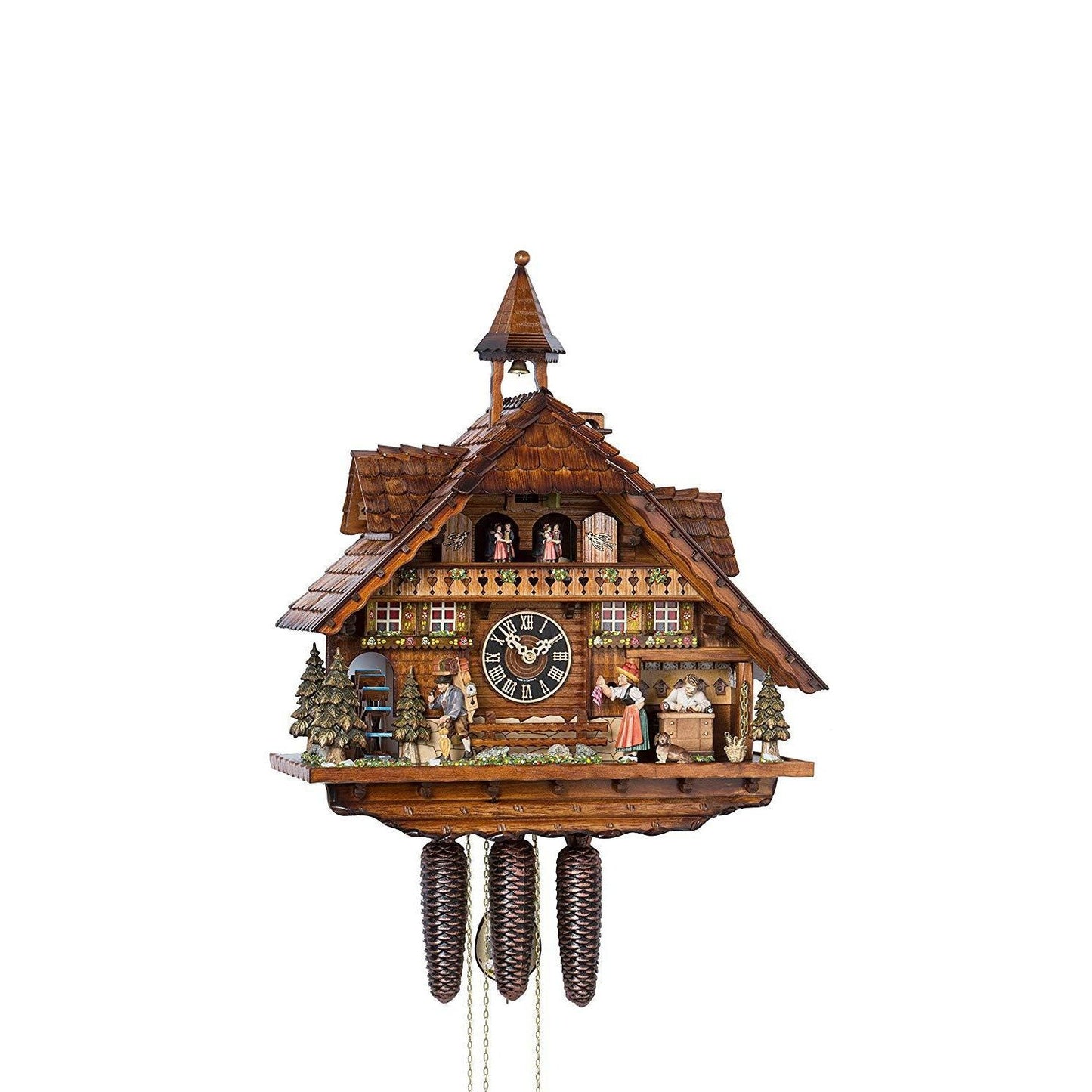 Koekoeksklok met klokkenmaker 8-daags Hönes 55cm-Koekoeksklokonline.nl