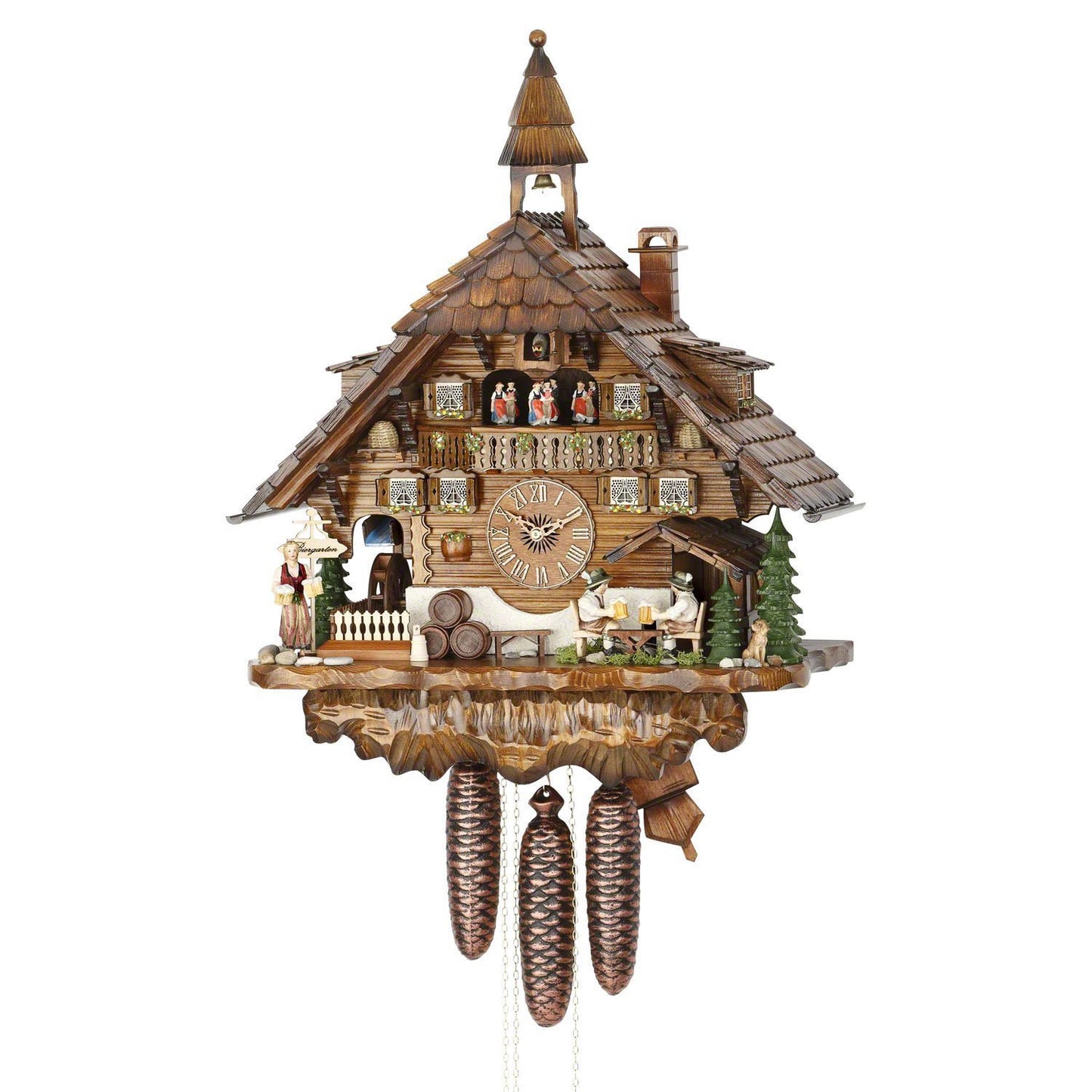 Koekoeksklok met muziek & toren 8-daags uurwerk Hekas 60cm-Chalet Style-Koekoeksklok Online