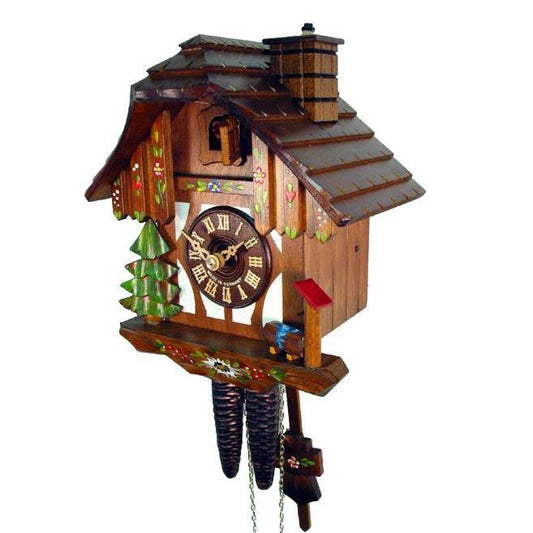 Koekoeksklok met Schoorsteen 1-daags August Schwer 24cm-Koekoeksklokonline.nl