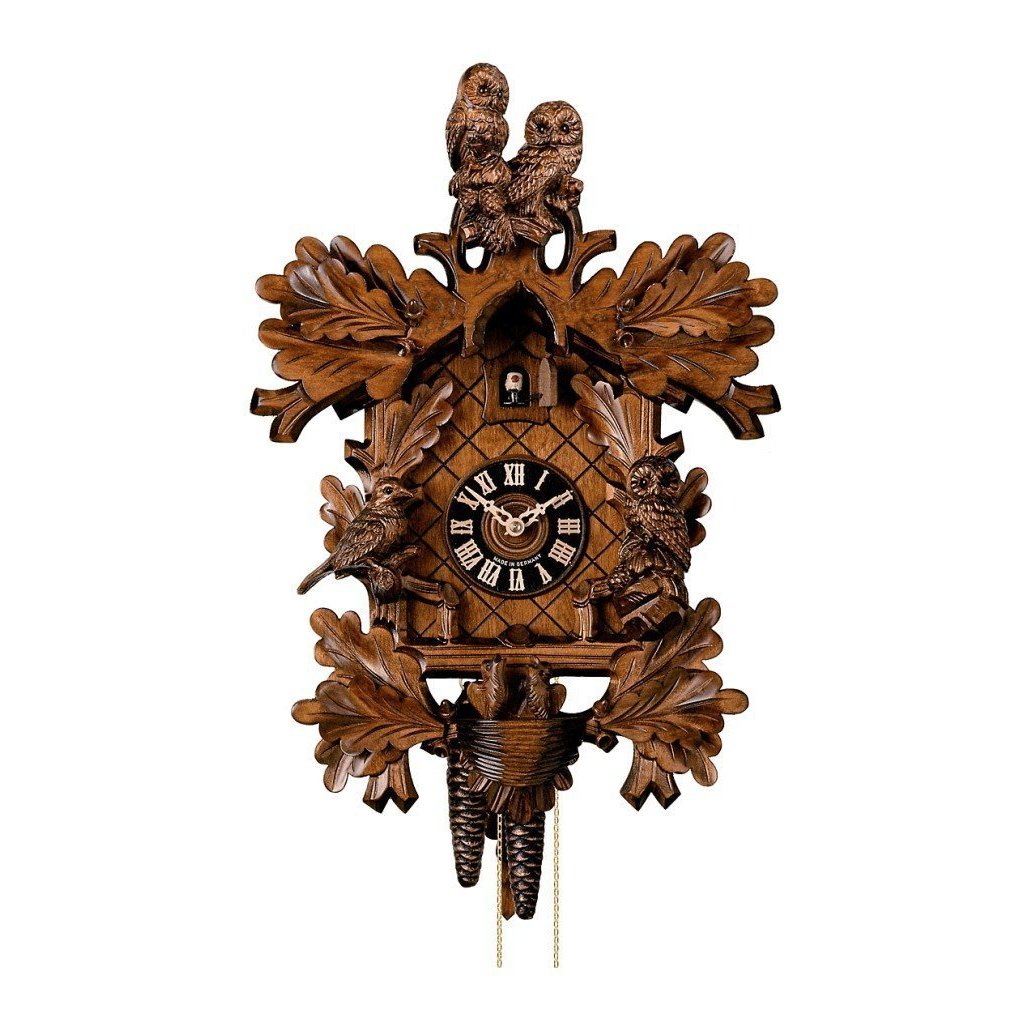 Koekoeksklok met uilen 1-daags Hönes 45cm-Koekoeksklokonline.nl