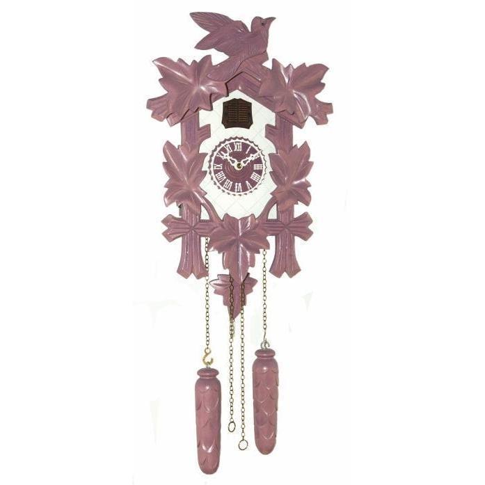 Lila koekoeksklok met vogel Quartz uurwerk Trenkle Uhren 35cm-Carved Style-Koekoeksklok Online
