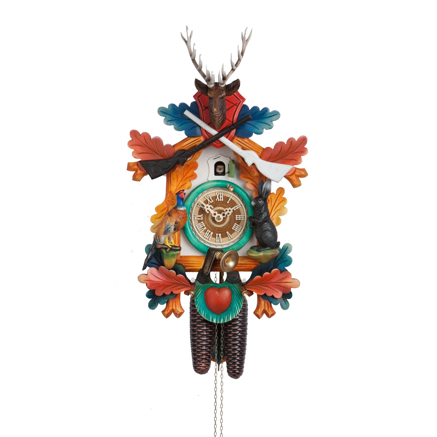 Moderne Koekoeksklok Jachtstijl 8-daags Hönes 50cm-Koekoeksklokonline.nl