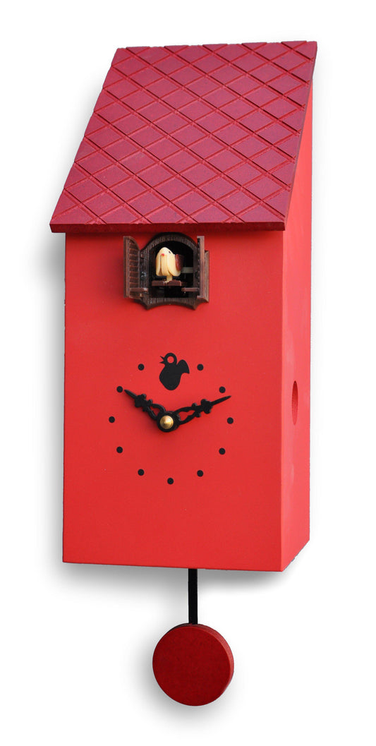 Moderne koekoeksklok Pirondini Portofino 30cm Rood-Koekoeksklok Online