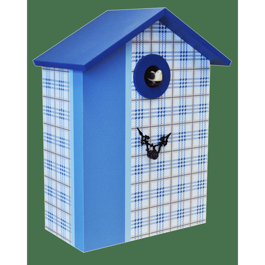 Moderne koekoeksklok Pirondini Scozzese Denim 30cm - Koekoeksklokonline.nl