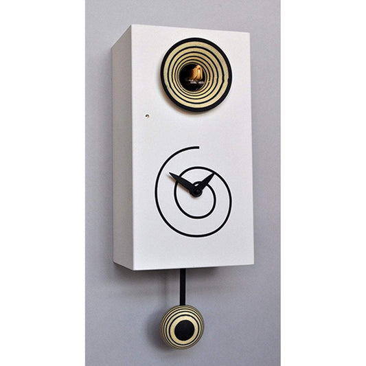 Moderne koekoeksklok Pirondini Spirale 25cm Wit - Koekoeksklokonline.nl