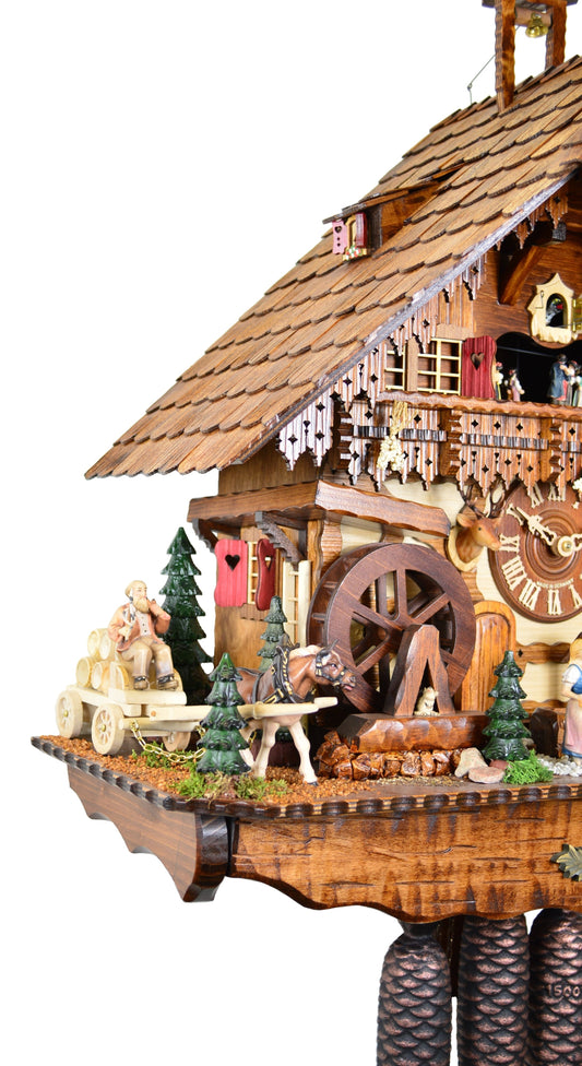 Premium Koekoeksklok herberg Zum Kuckuck met muziek 8-daags August Schwer 70cm-Koekoeksklokonline.nl