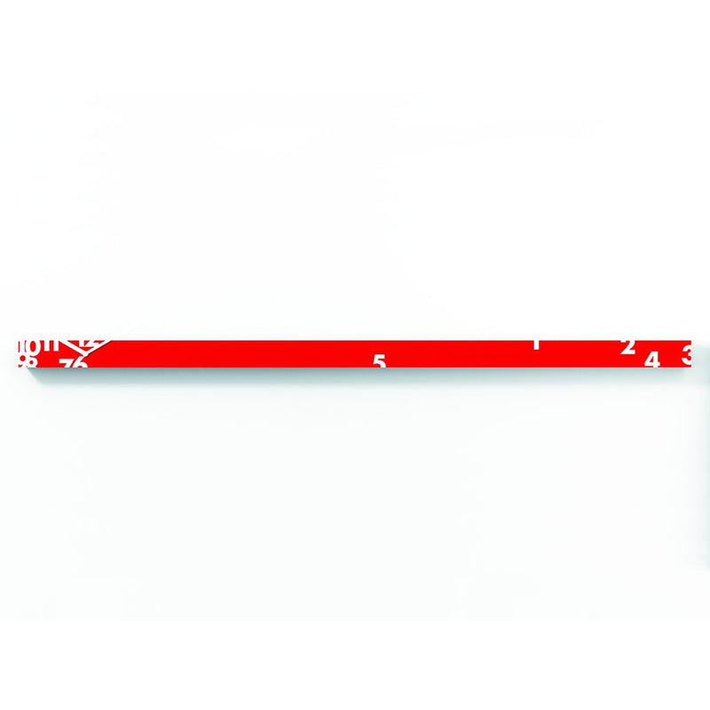 Moderne design klok Progetti Il Tempo Stringe horizontaal 6cm Rood