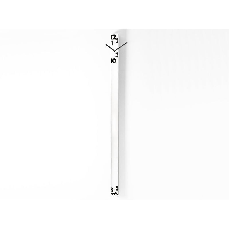 Moderne design klok Progetti Il Tempo Stringe verticaal 150cm Wit