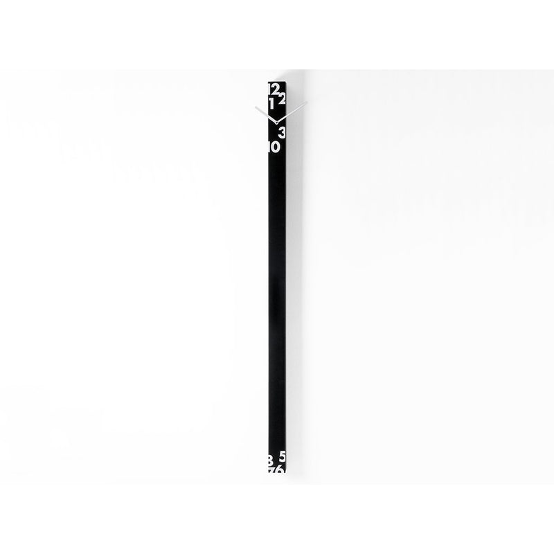 Moderne design klok Progetti Il Tempo Stringe verticaal 150cm Zwart
