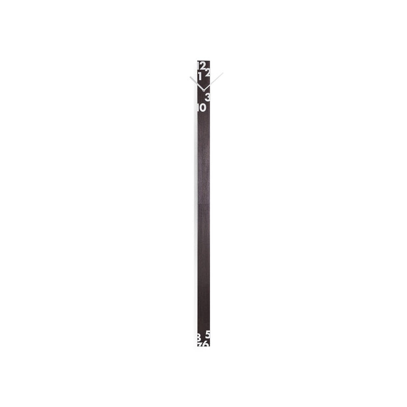 Moderne design klok Progetti Il Tempo Stringe verticaal 150cm Donker Wengé