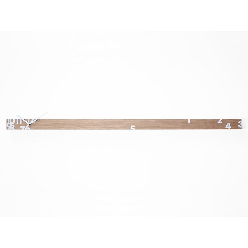 Moderne design klok Progetti Il Tempo Stringe horizontaal 6cm Natuurlijk