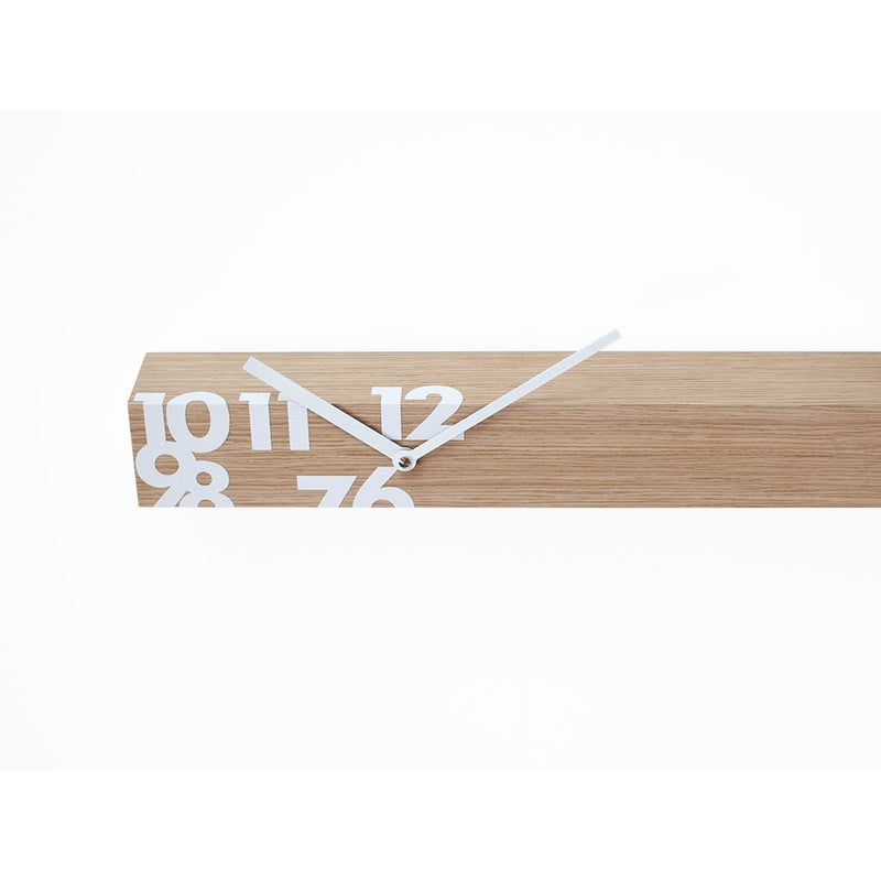 Moderne design klok Progetti Il Tempo Stringe horizontaal 6cm Natuurlijk