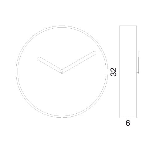 Moderne design klok Progetti Be 32cm Zwart