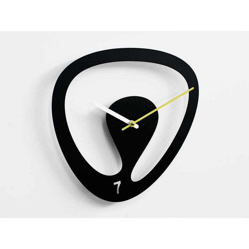 Moderne design klok Progetti Seven 30cm Zwart