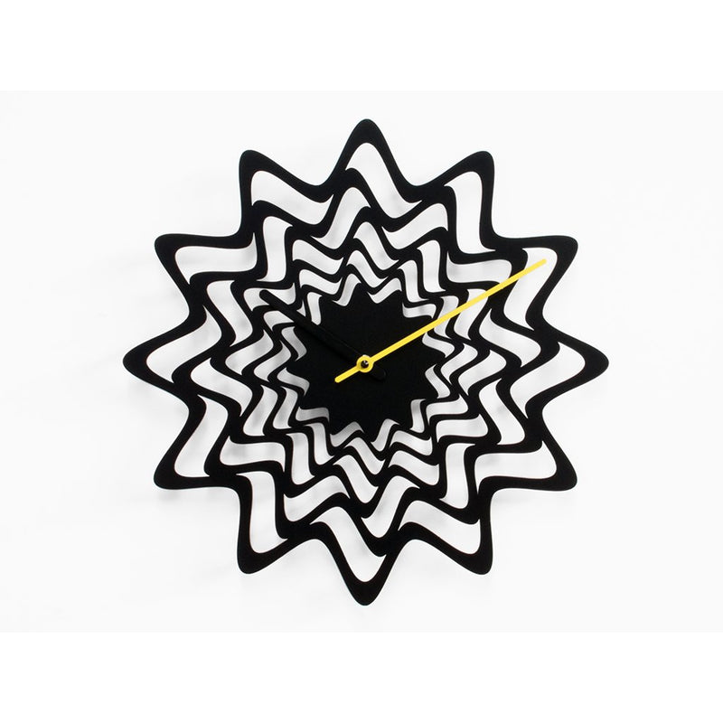 Moderne design klok Progetti Flux 36cm Zwart