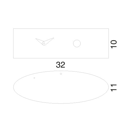 Moderne koekoeksklok Progetti Ellipse 10cm Wit