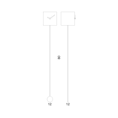 Moderne design klok Progetti Long Time 80cm Zwart