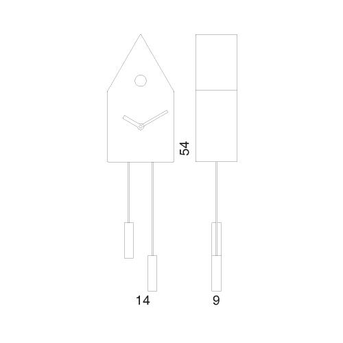Koperen klok Progetti 24K 54cm - Koekoeksklokonline.nl