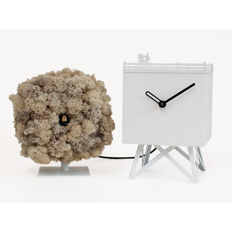 Moderne koekoeksklok Progetti Birdwatching 25cm Wit
