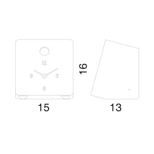 Moderne koekoeksklok Progetti Fido 16cm Wit - Koekoeksklokonline.nl