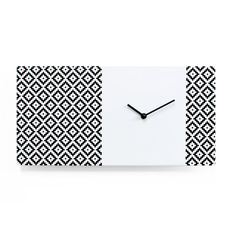 Moderne design klok Progetti Pattern & Partner 20cm Wit