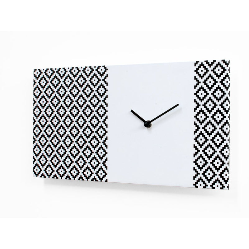 Moderne design klok Progetti Pattern & Partner 20cm Wit
