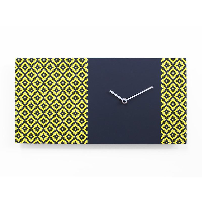 Moderne design klok Progetti Pattern & Partner 20cm Geel