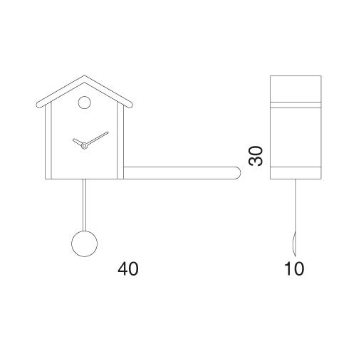 Moderne koekoeksklok Progetti My house 30cm Zwart - Koekoeksklokonline.nl