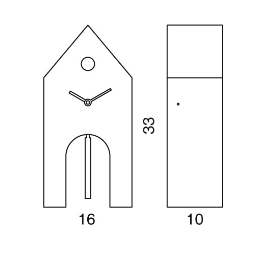 Moderne koekoeksklok Progetti Campanile 33cm Wit