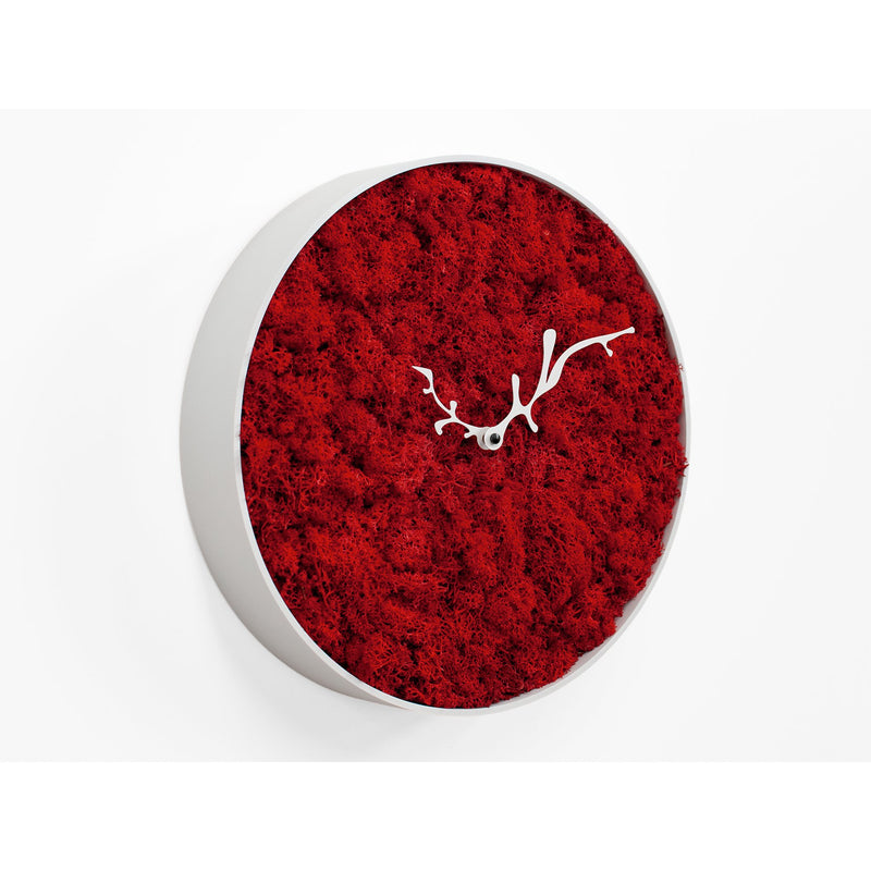 Moderne design klok Progetti Mossy 32cm Rood