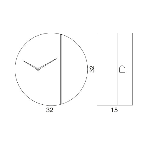 Moderne koekoeksklok Progetti Peek-a-Koo 32cm Zwart