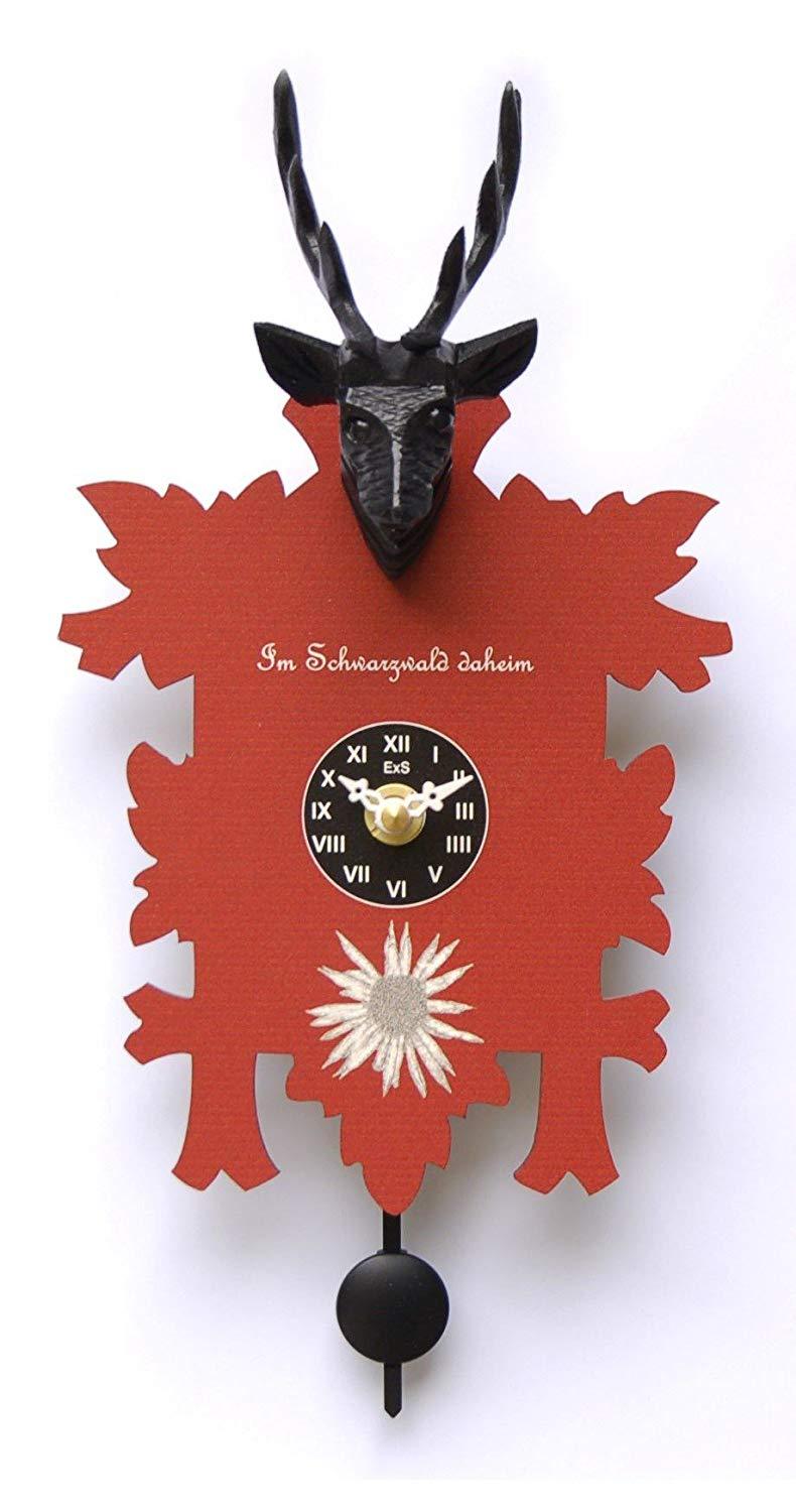 Moderne Koekoeksklok Trenkle Uhren Schwarzwald Daheim Rood 26cm
