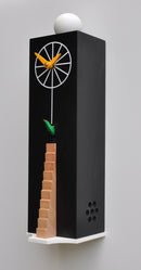 Moderne koekoeksklok Pirondini QQ Ziggurat 38cm Zwart