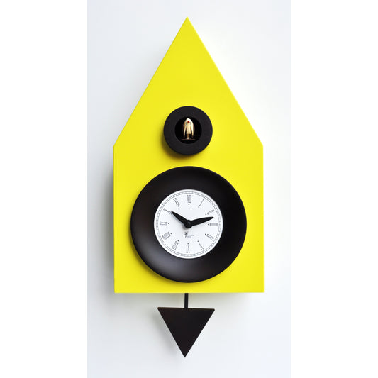 Moderne koekoeksklok Pirondini Dark 36cm Geel