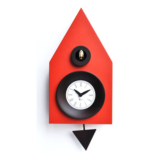 Moderne koekoeksklok Pirondini Dark 36cm Rood