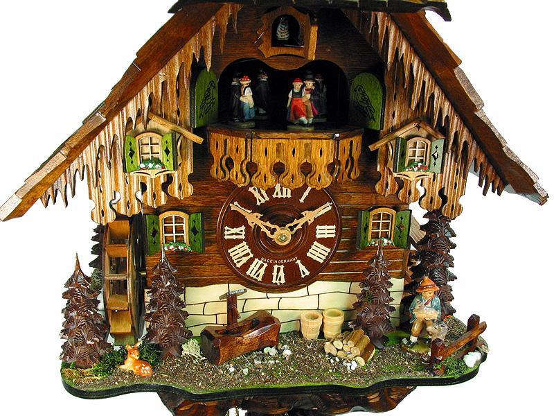 Koekoeksklok Boerderij met muziek 8-daags August Schwer 50cm-Koekoeksklokonline.nl