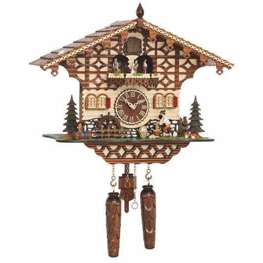 Koekoeksklok met dansers & muziek Quartz uurwerk Trenkle Uhren 43cm-Chalet Style-Koekoeksklok Online